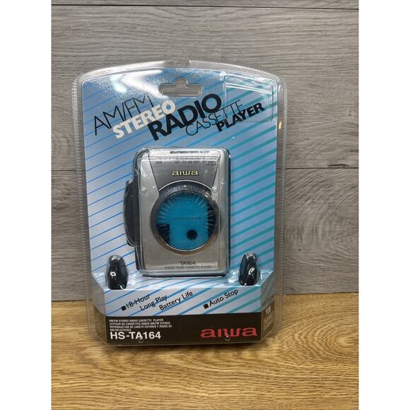 Aiwa Personal AM/FM Radio Cassette Player Headphones HS-TA164 NEW SEALED - Picture 1 of 8